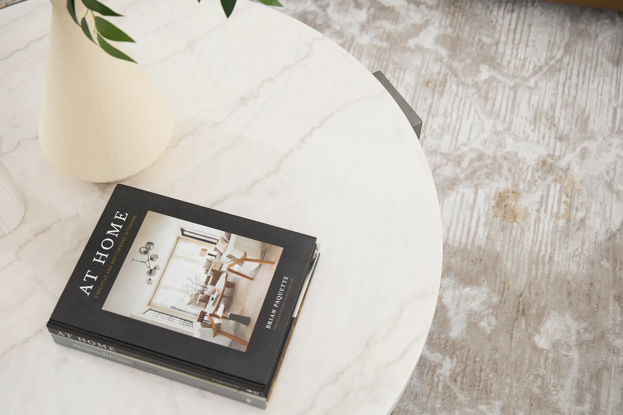 Kaleb White Marble Coffee Table