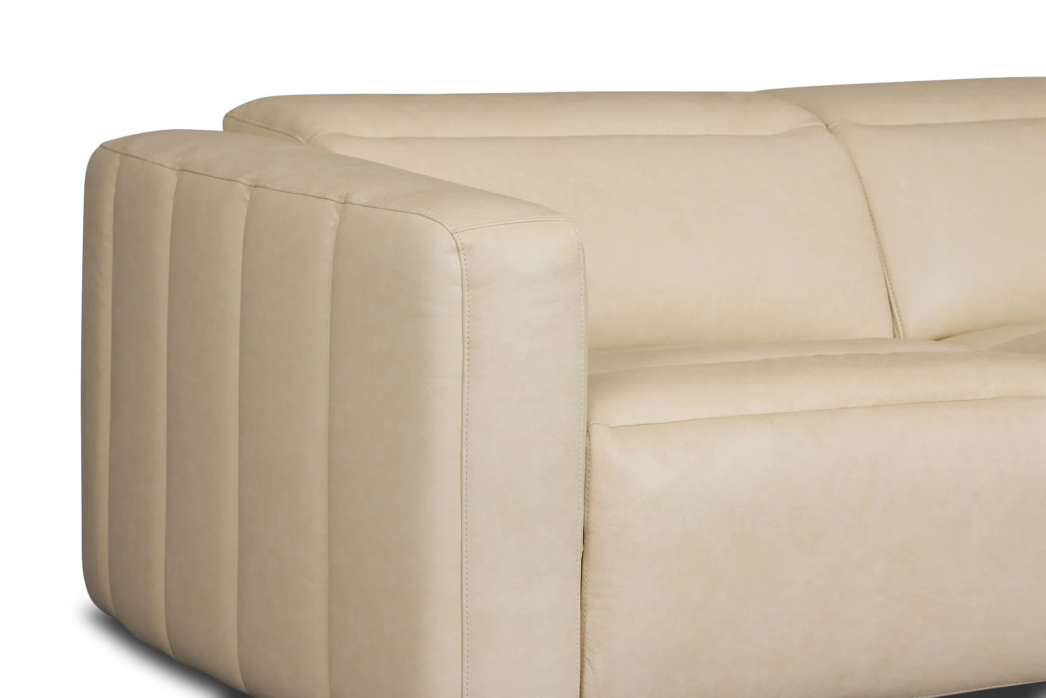 Jace Ivory Lthr/vinyl Small Triple Power Reclining Two-arm Sectional