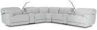 Reign Gray Lthr/vinyl Large Dual Power Reclining Two-arm Sectional