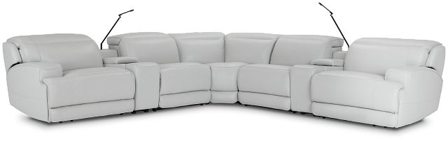 Reign Gray Lthr/vinyl Large Dual Power Reclining Two-arm Sectional