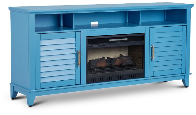 Cape May Teal 72" Tv Stand With Fireplace Insert