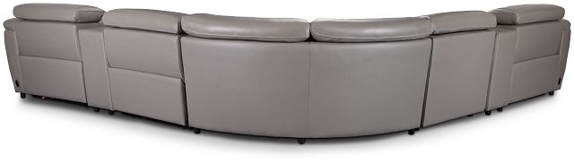 Marion Gray Lthr/vinyl Large Triple Power Reclining Two-arm Sectional