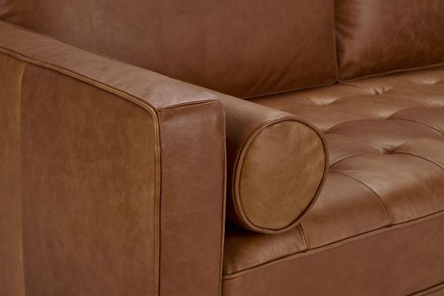 Ezra Brown Leather Right Chaise Sectional