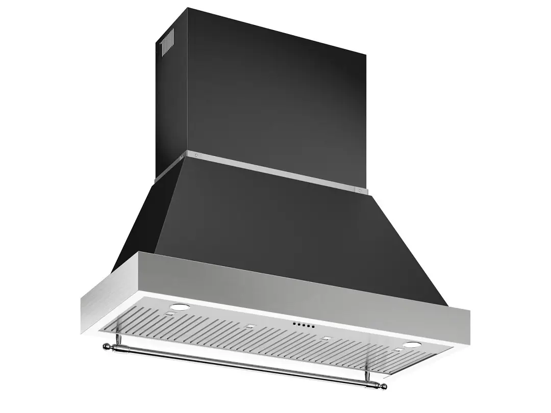 Bertazzoni 48 Series Black 48" Wall Mount Canopy Hood Bertazzoni 48 Series Black 48" Wall Mount Canopy Hood