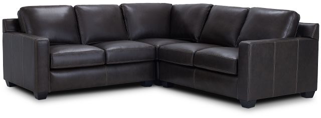 Carson Dark Brown Leather Small Two-arm Sectional