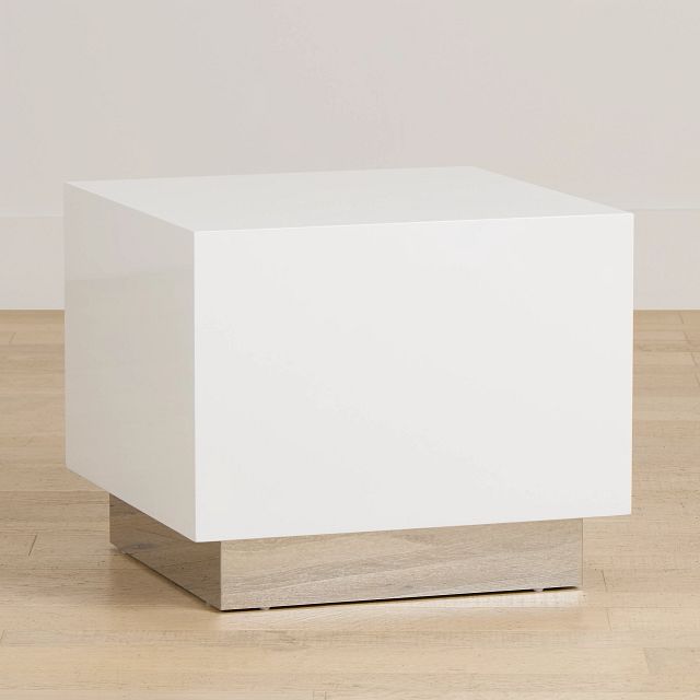 Camila White Square End Table