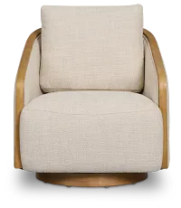 Campbell Gray Fabric Swivel Accent Chair