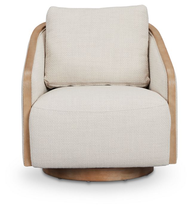 Campbell Gray Fabric Swivel Accent Chair