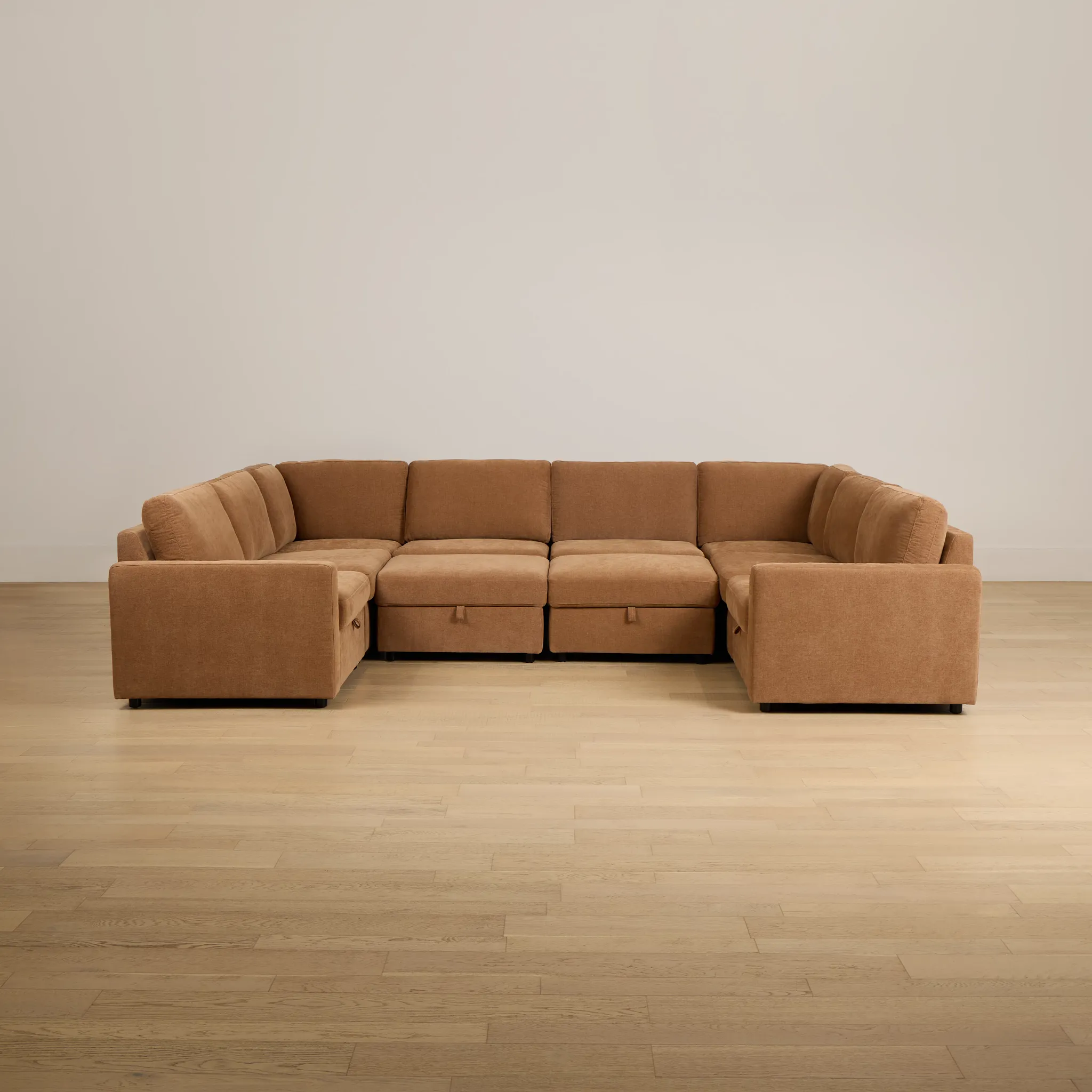 Addie Brown Fabric 8-piece Pit Storage Sectional