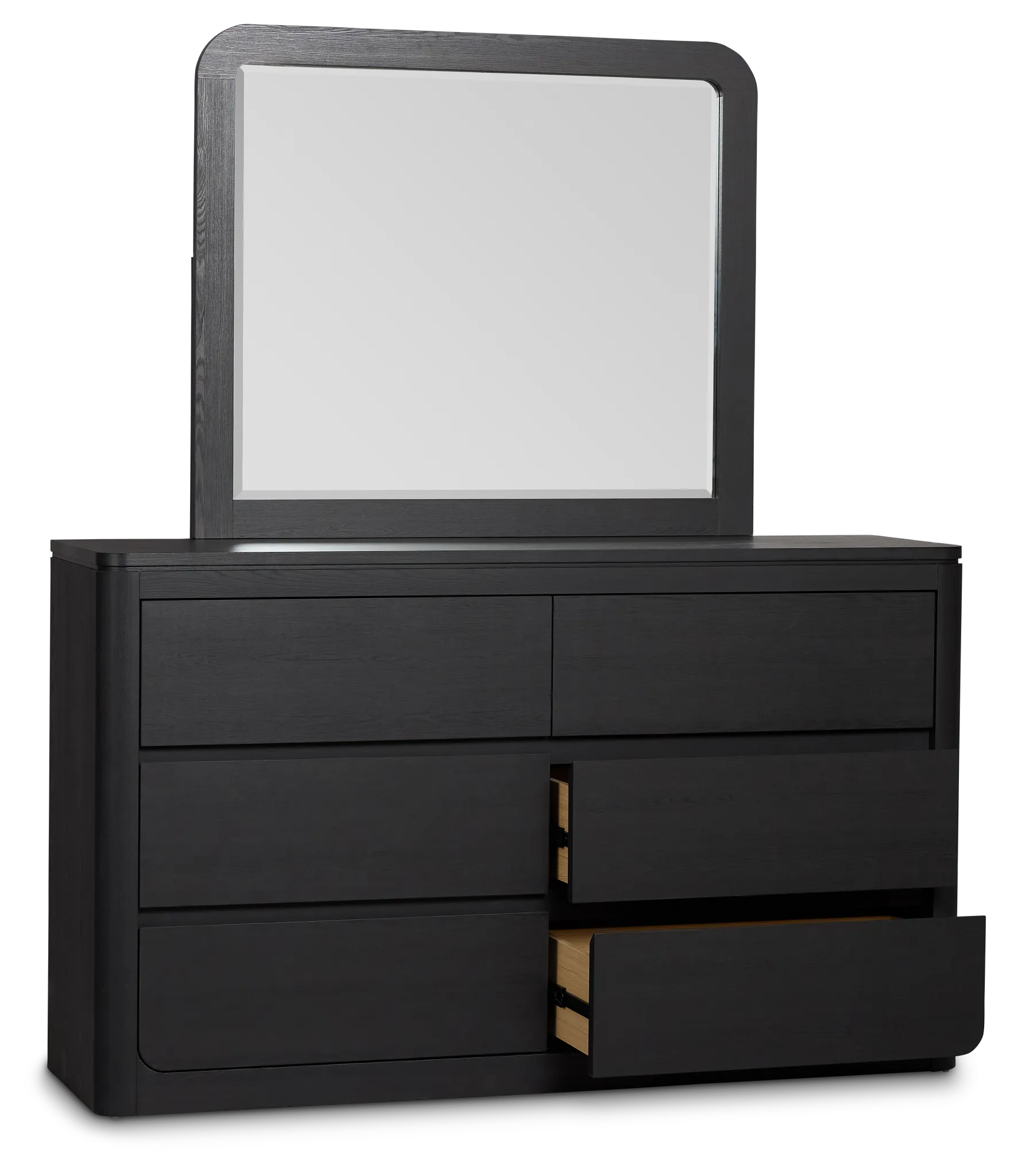Emory Black Dresser & Mirror