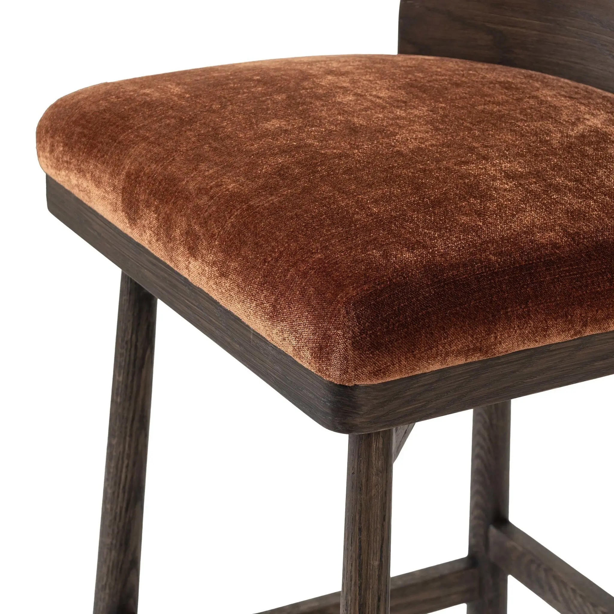 Four Hands Cloris Dark Tone 30" Upholstered Barstool Four Hands Cloris Dark Tone 30" Upholstered Barstool