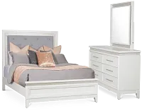 Alessandria White Uph Panel Bedroom With Lights
