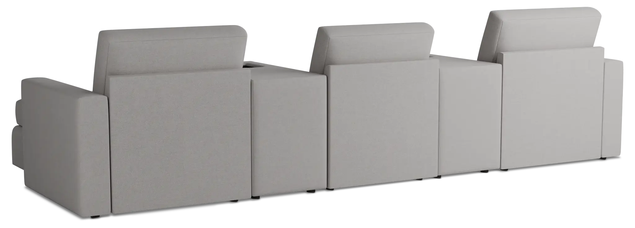 Citymod Light Gray Fabric 6-piece Home Theater With Storage Consoles Citymod Light Gray Fabric 6-piece Home Theater With Storage Consoles