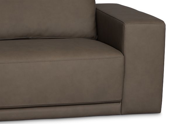 Kellan Dark Gray Leather Large Left Chaise Sectional