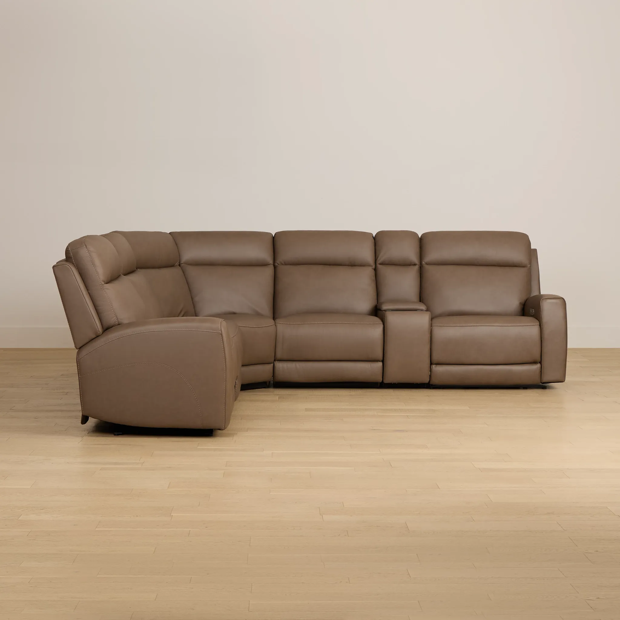 Flexsteel Belmont Dark Brown Lthr/vinyl Medium Dual Power 2-arm Reclining Sectional