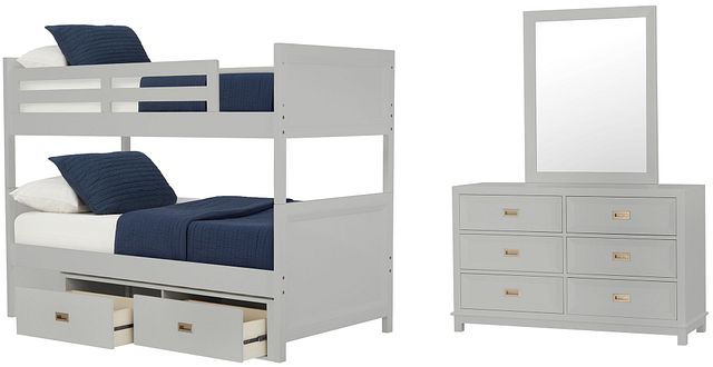 Ryder Gray Bunk Bed Storage Bedroom