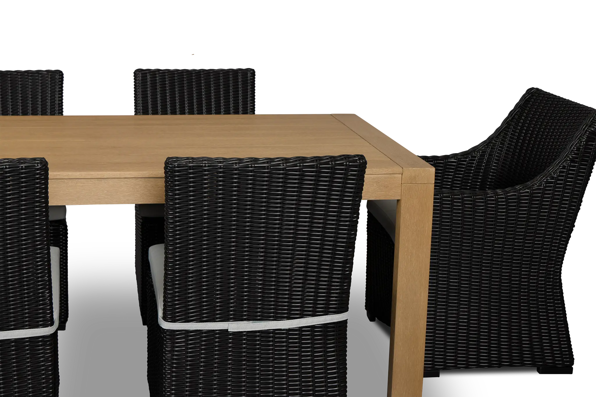 Montecito Mid Tone Table & 6 Chairs With Light Blue Cushions Montecito Mid Tone Table & 6 Chairs With Light Blue Cushions