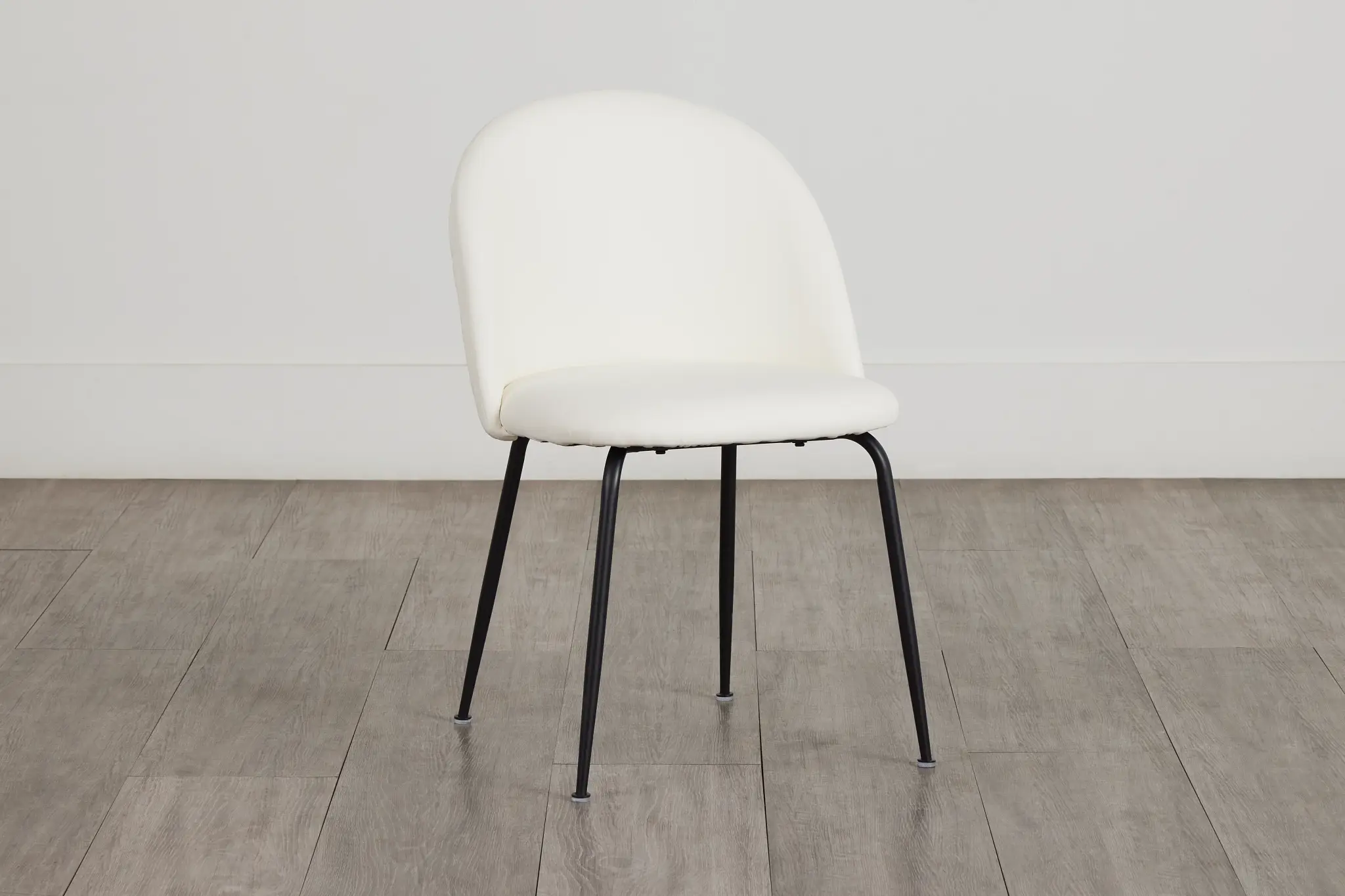 Capri White Micro Upholstered Side Chair W/ Black Legs Capri White Micro Upholstered Side Chair W/ Black Legs