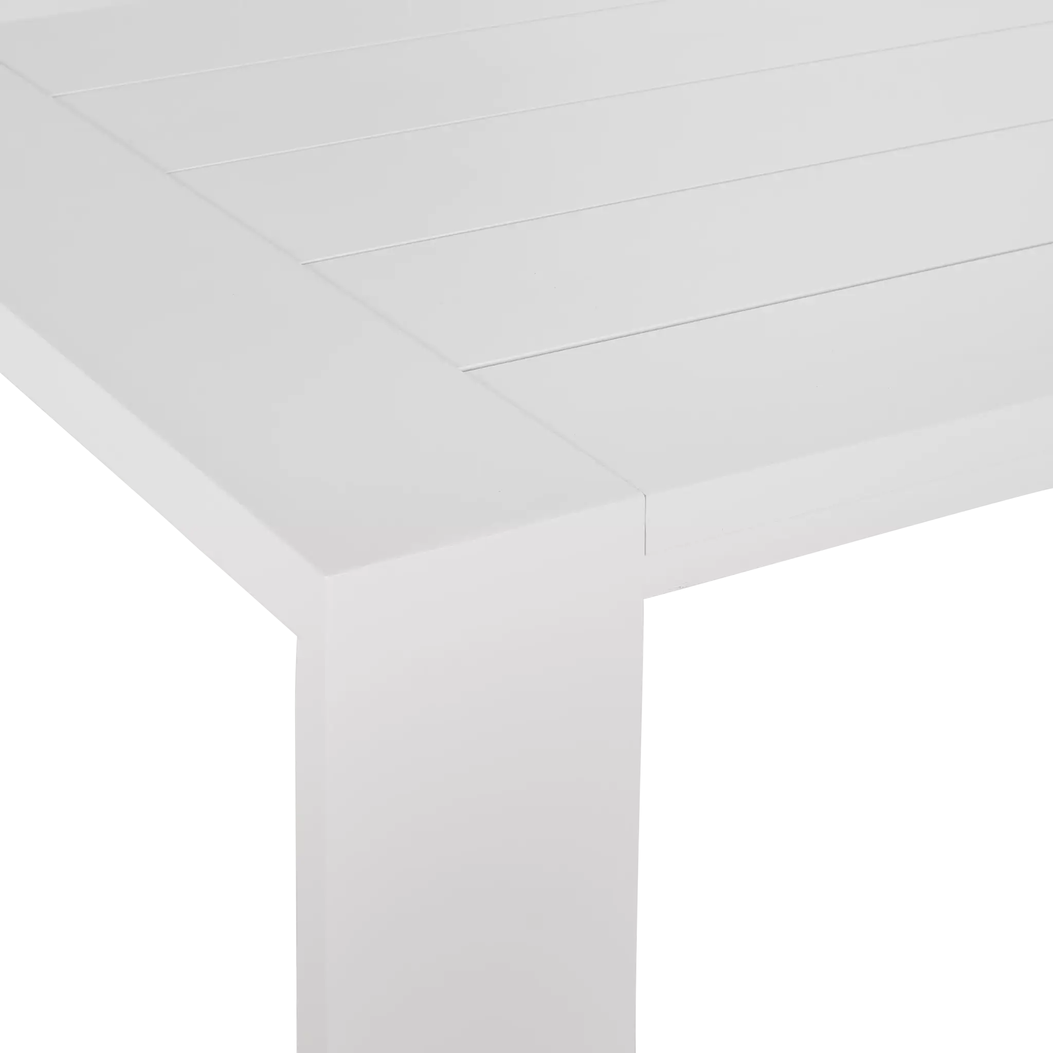 Linear White Teal 87" Aluminum Table & 4 Cushioned Side Chairs Linear White Teal 87" Aluminum Table & 4 Cushioned Side Chairs