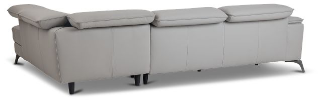 Pearson Gray Leather Right Bumper Sectional