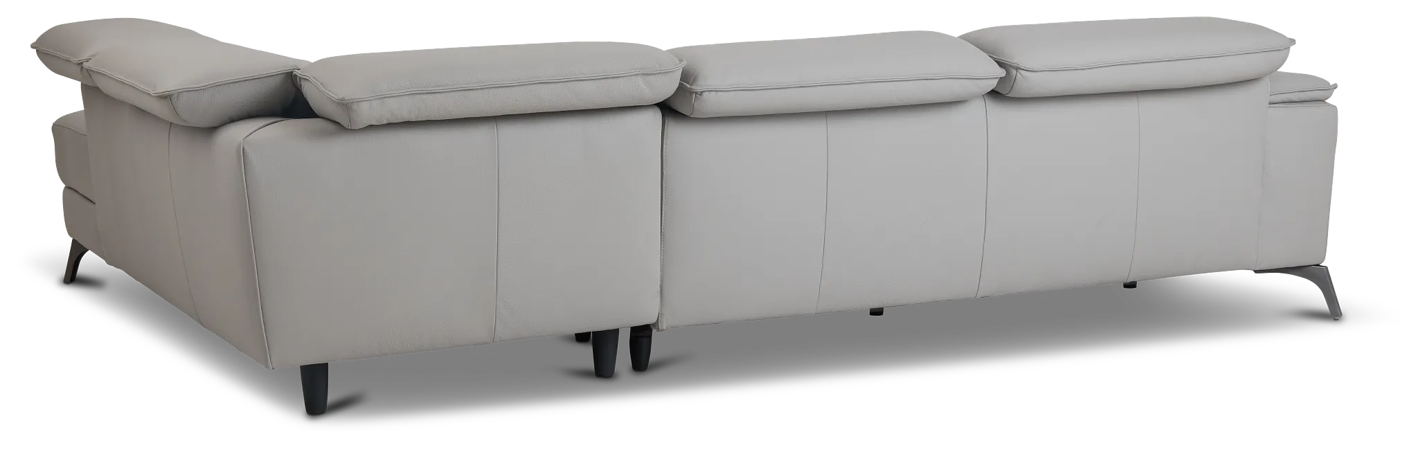 Pearson Gray Leather Right Bumper Sectional