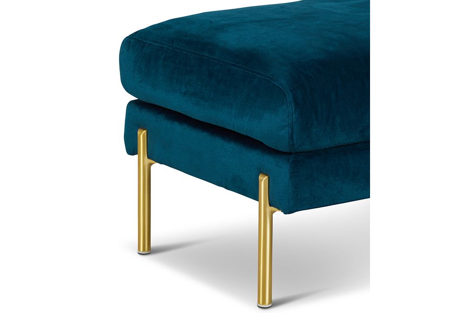 Bella dark blue velvet ottoman