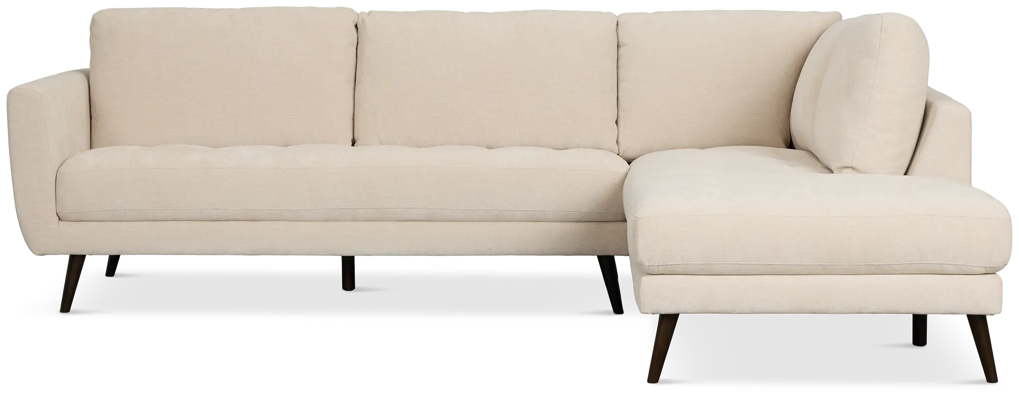 Indie Beige Fabric Small Right Bumper Sectional Indie Beige Fabric Small Right Bumper Sectional