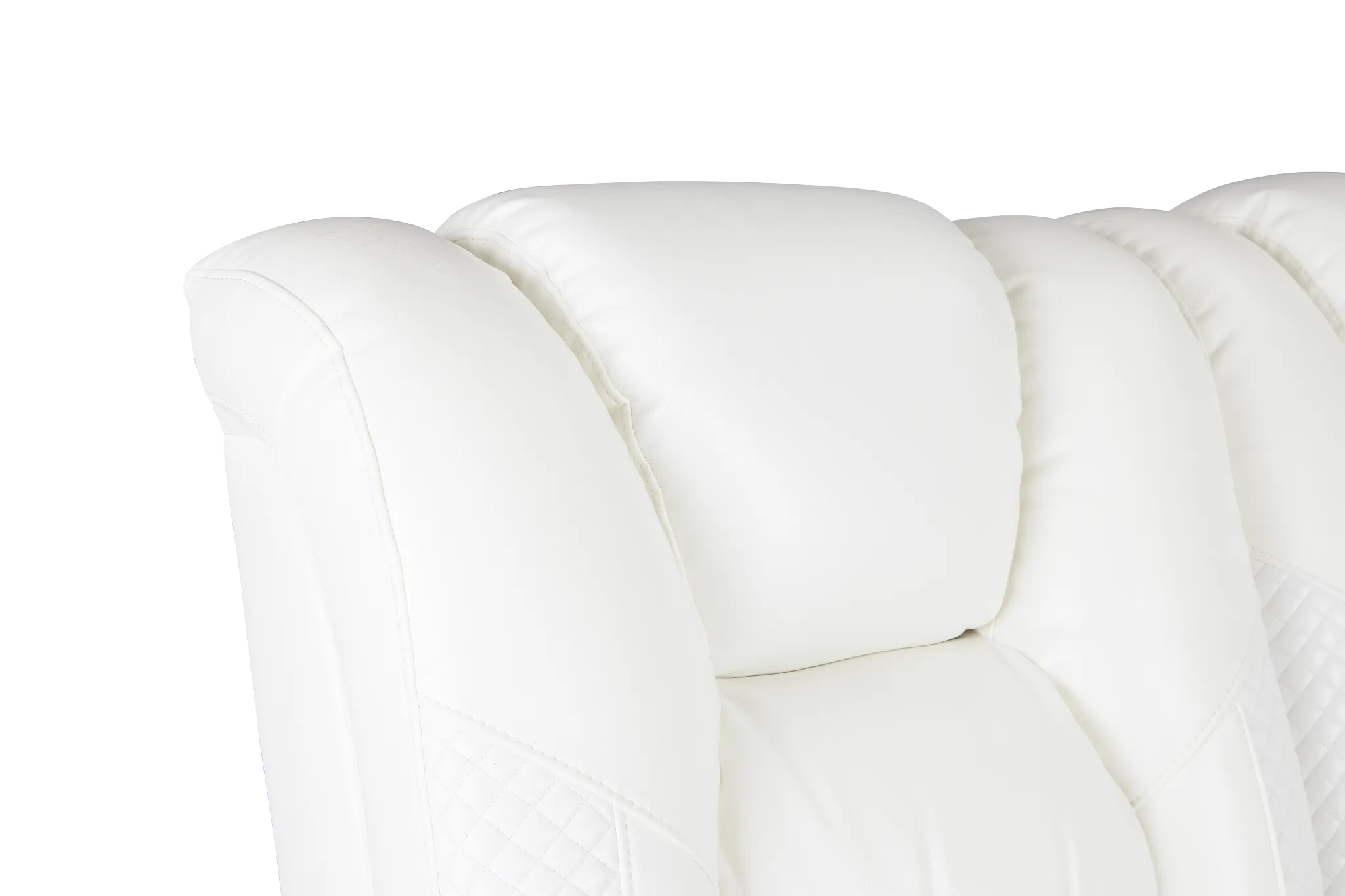 Troy White Micro Small Dual Power Reclining Two-arm Sectional