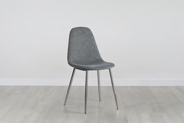 Havana Dark Gray Upholstered Side Chair W/ Chrome Legs