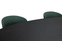 Nomad Black 94" Oval Table & 4 Dark Green Chairs W/ Black Legs