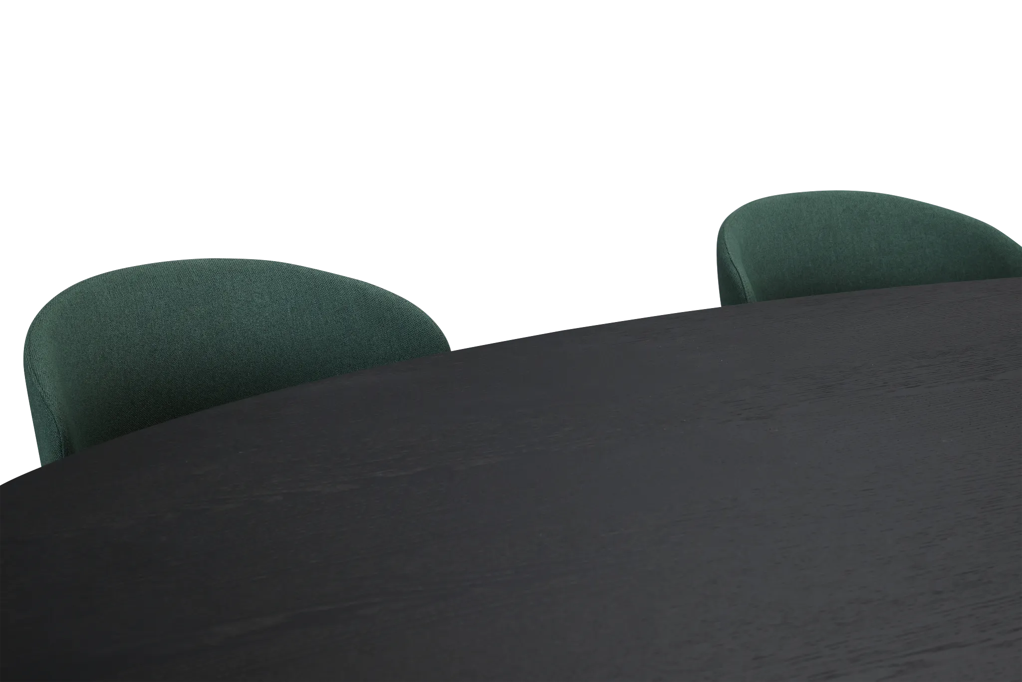 Nomad Black 94" Oval Table & 4 Dark Green Chairs W/ Black Legs