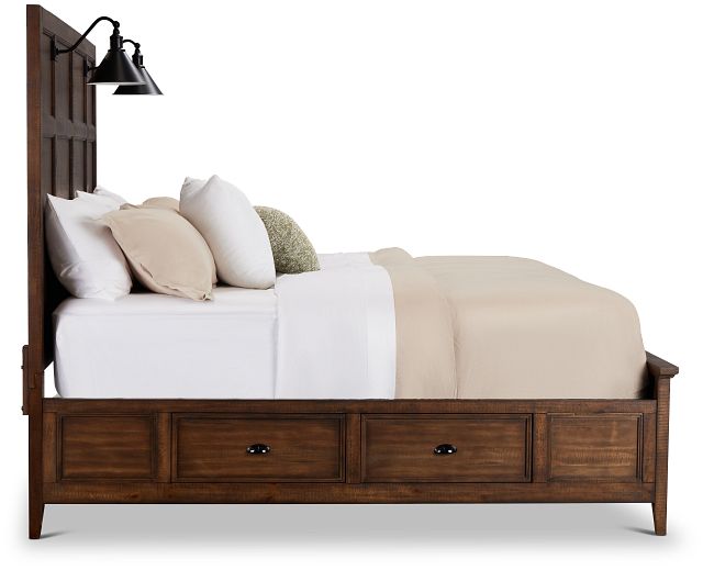 Heron Cove Mid Tone Storage Panel Bed With Lights