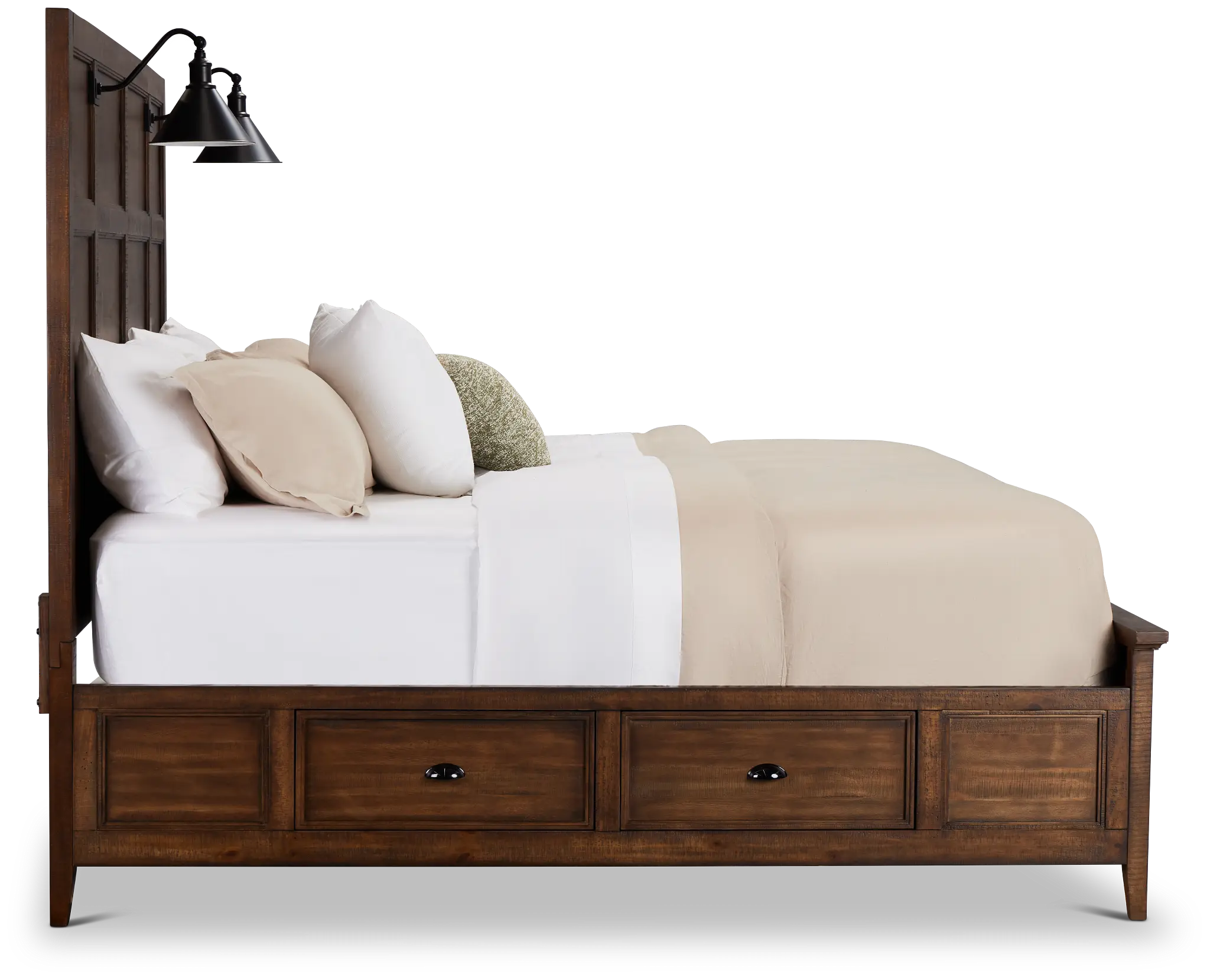 Heron Cove Mid Tone Storage Panel Bed With Lights Heron Cove Mid Tone Storage Panel Bed With Lights