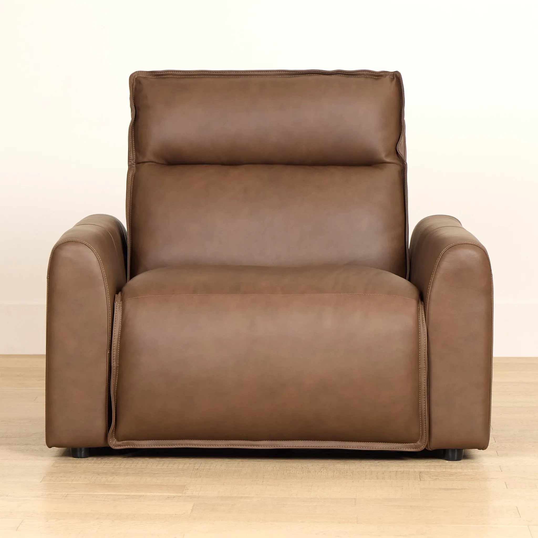 Edison Dark Brown Lthr/vinyl Power Recliner With Power Headrest