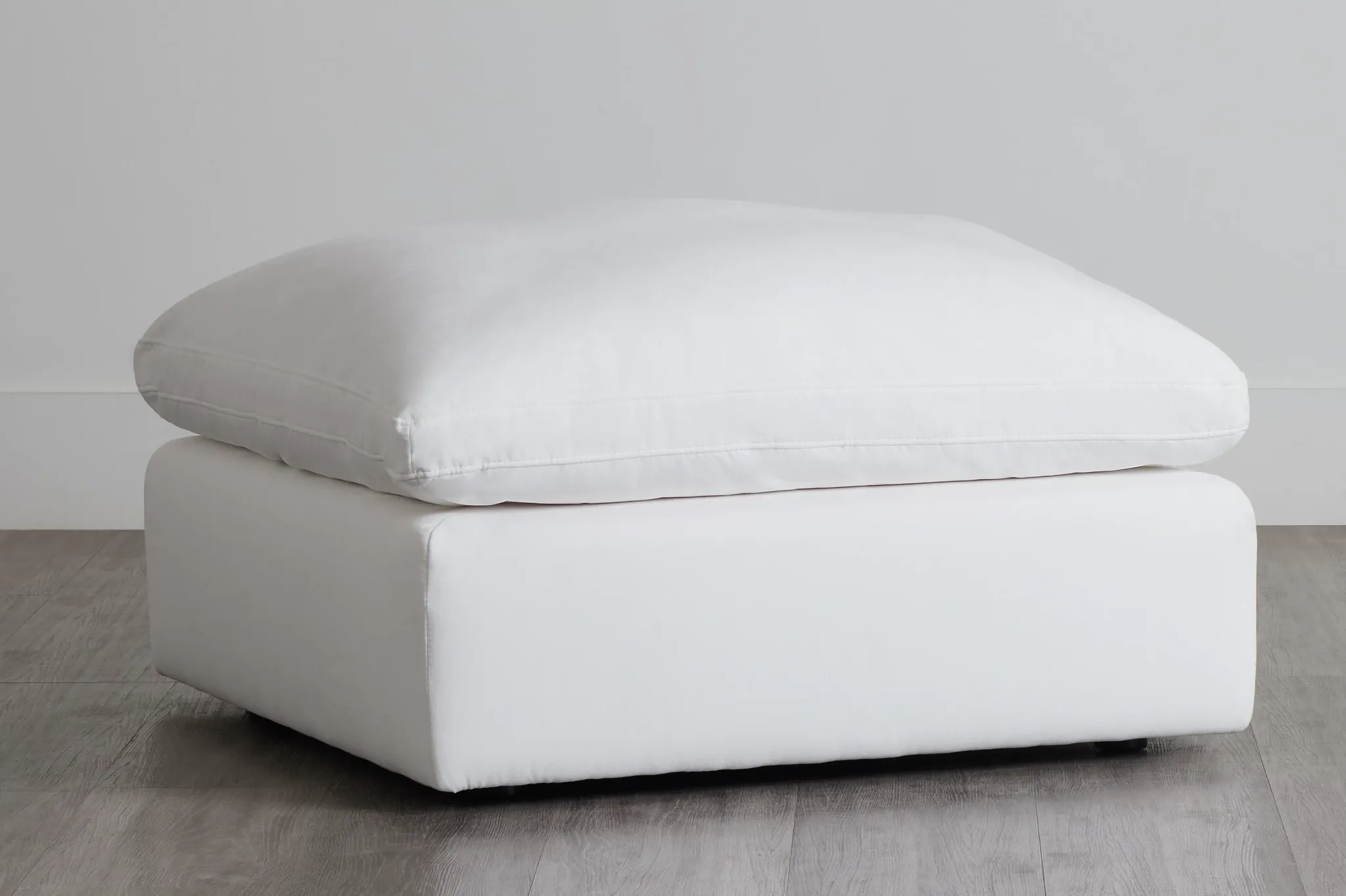 Grant White Fabric Ottoman