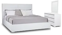 Doral White Uph Platform Bedroom