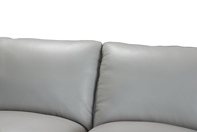 Amari Gray Leather U-shaped Sectional W/ Right Bumper