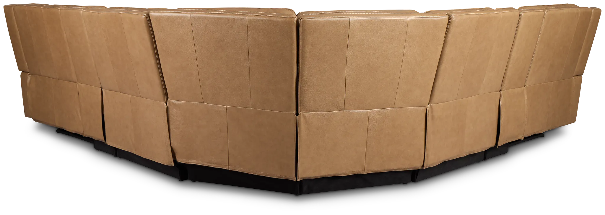 Jasper Light Brown Leather Large Dual Power Reclining Two-arm Sectional