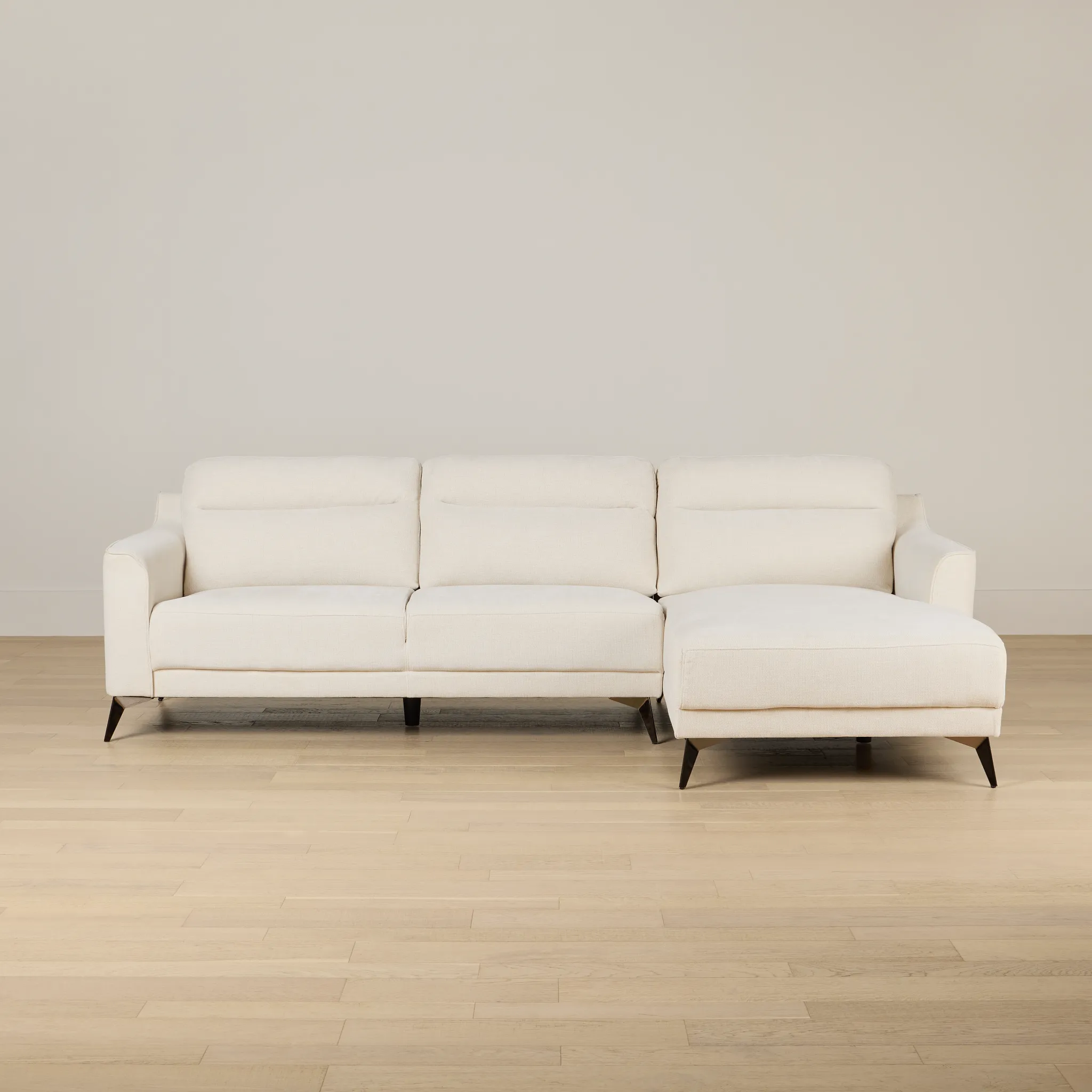 Talia Light Beige Fabric Right Chaise Sectional