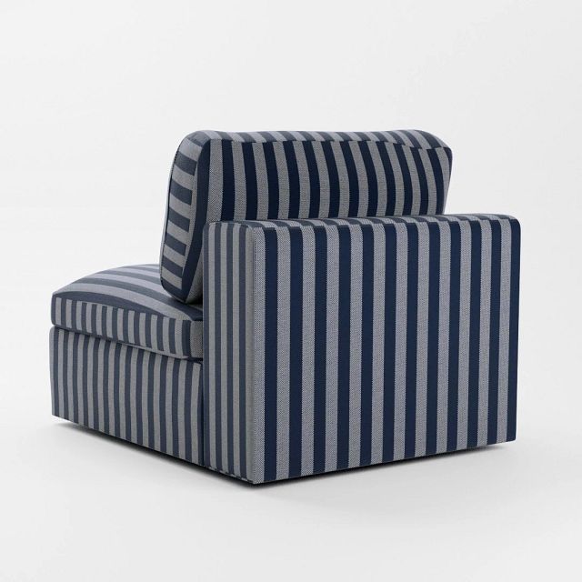 Destin Sea Lane Navy Fabric Swivel Chair