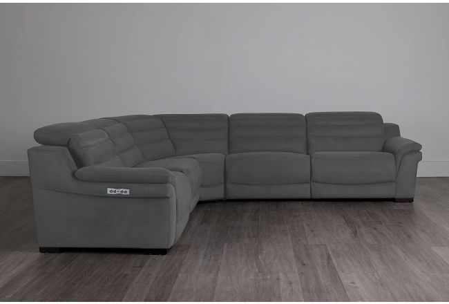Sentinel Dark Gray Micro Small Two-arm Power Reclining Sectional