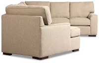 Sinclair Brown Fabric Left Cuddler Innerspring Sleeper Sectional