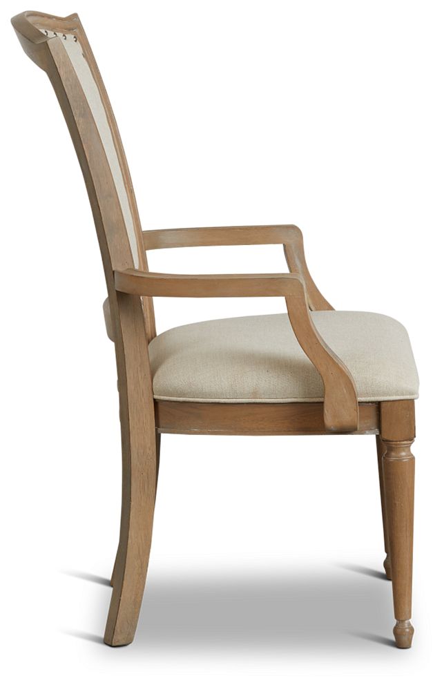 Haddie Light Tone Wood Arm Chair
