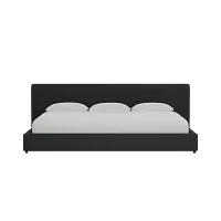 Grayton Elite Black 44" Upholstered Platform Bed