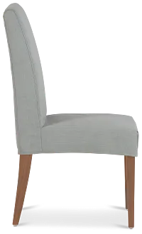 Destination Light Gray Short Slipcover Chair With Light Tone Leg