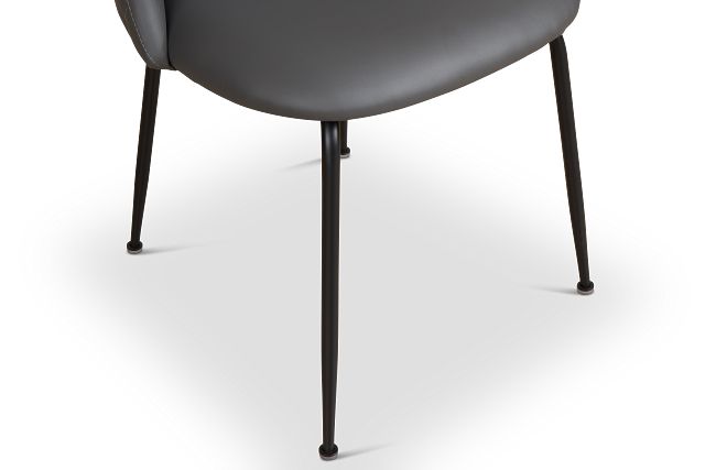 Capri Dark Gray Micro Upholstered Side Chair W/ Black Legs