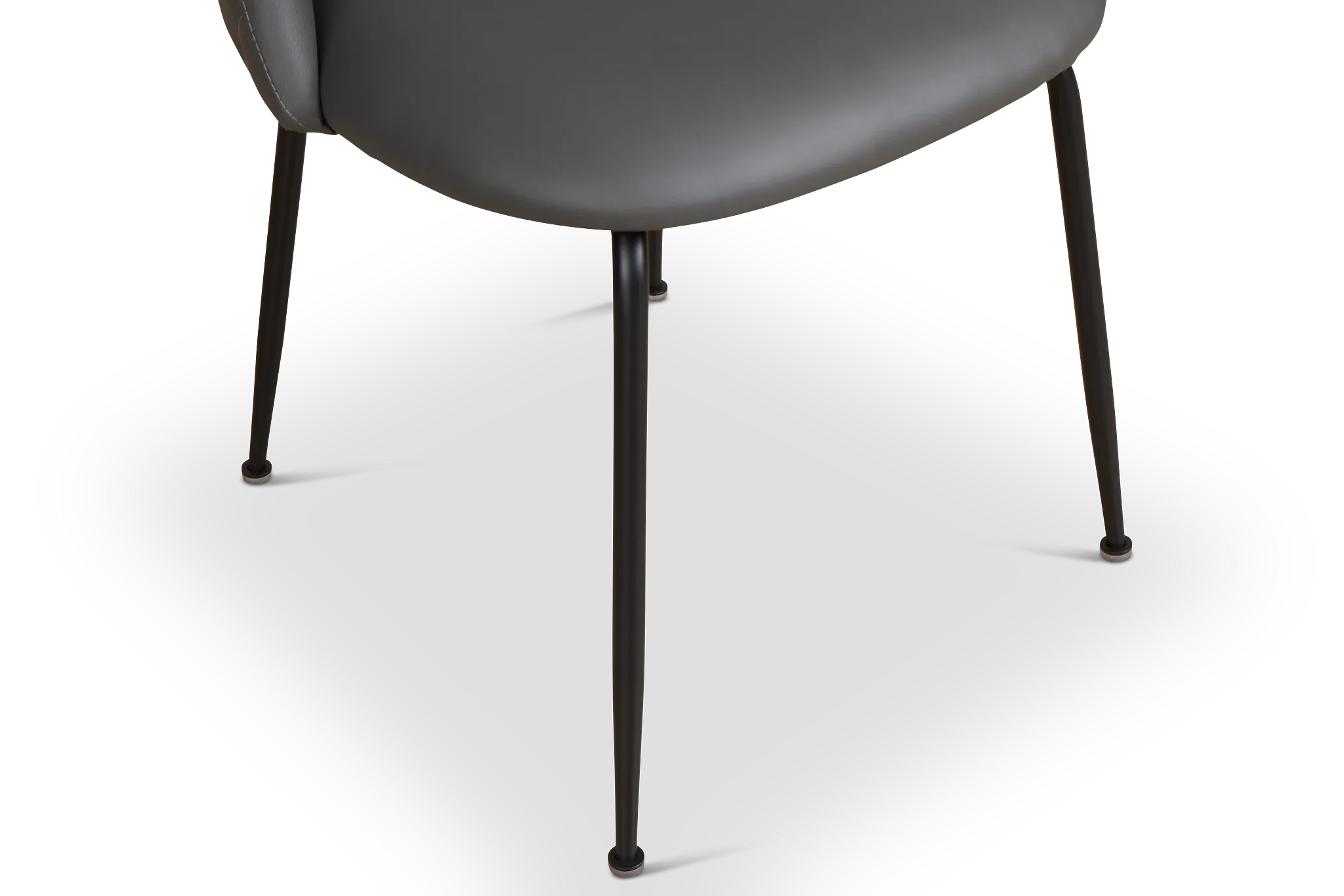 Capri Dark Gray Micro Upholstered Side Chair W/ Black Legs