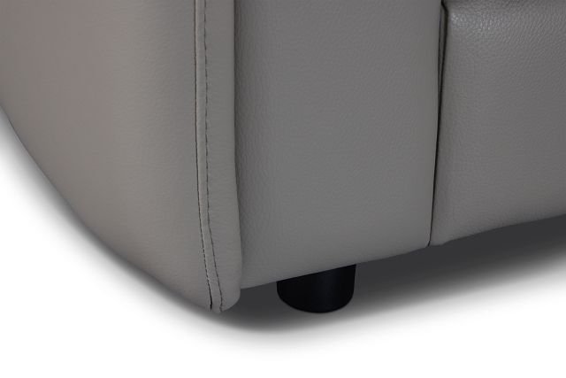 Rowan Gray Leather Medium Right Chaise Sectional