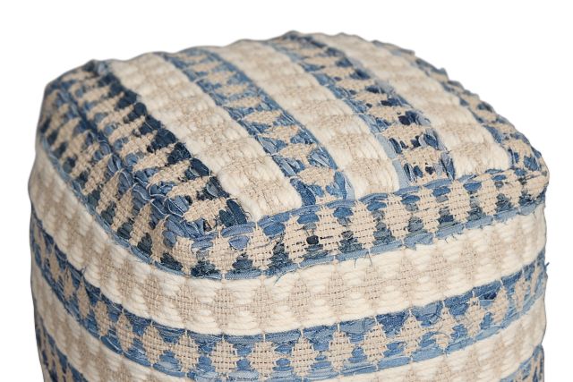 Numire Blue Accent Pouf
