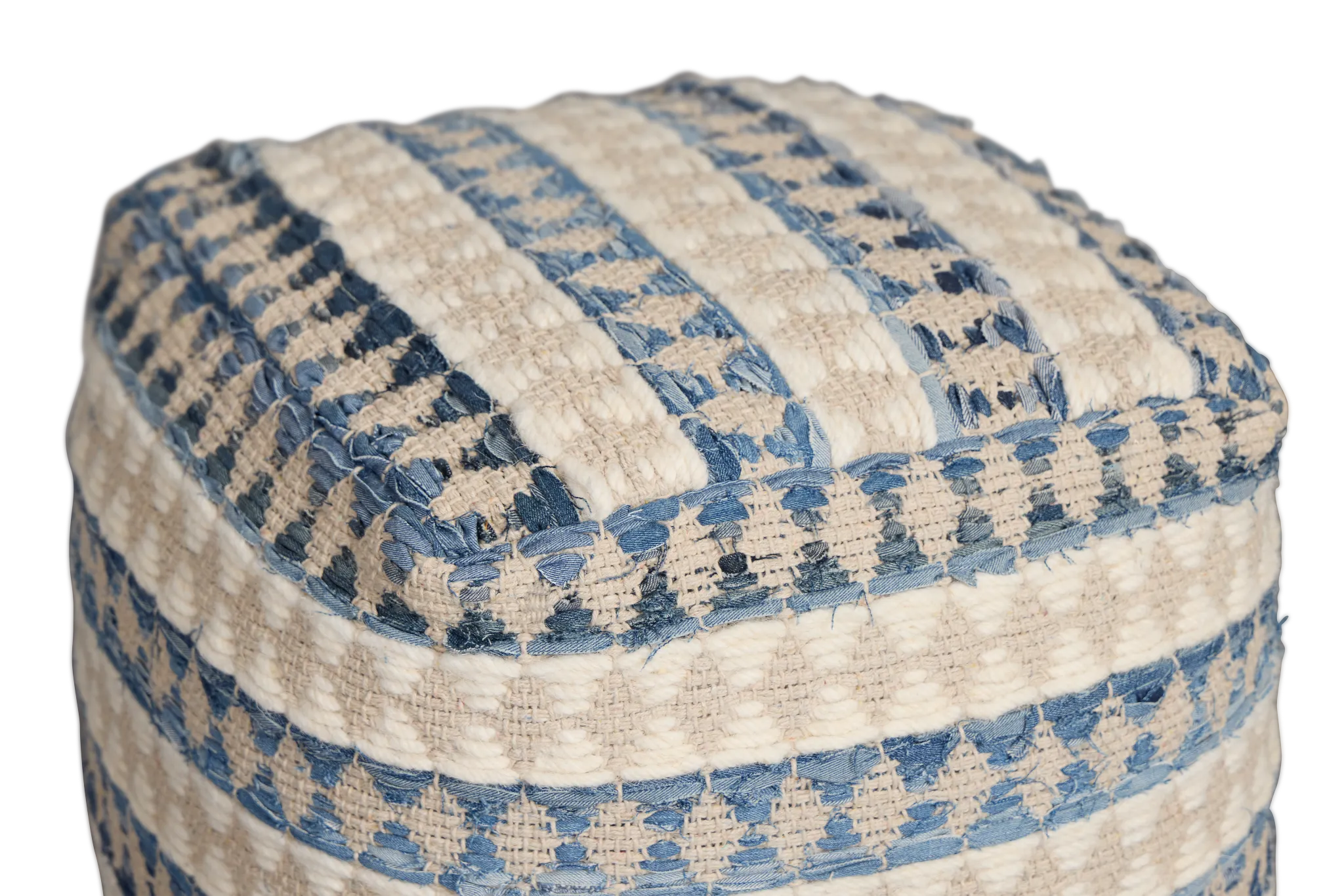 Numire Blue Accent Pouf